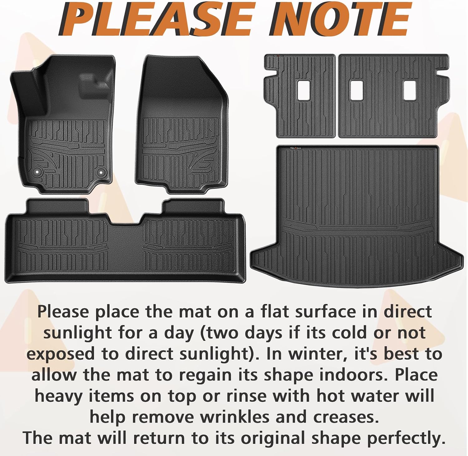 TripleAliners Floor Mats & Trunk Mat & Backrest Mats All Weather Liners Compatible with 2025 2026 Chevrolet Equinox Accessories TPE Custom Fit Floor Liners Rear Trunk Cargo Mat Seat Back Cover(No EV)