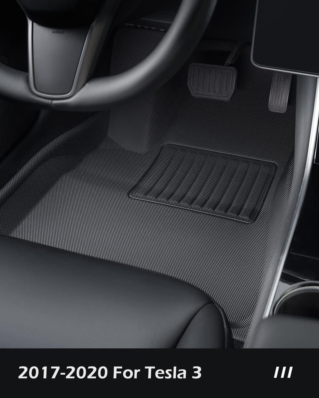 TAPTES for Tesla Model 3 Floor Mats 2020 2019 2018 2017, 6 PCS All Weather Floor Mats Trunk Rear Cargo Liners for Model 3 Accessories 2017-2020 (Before June 2020)