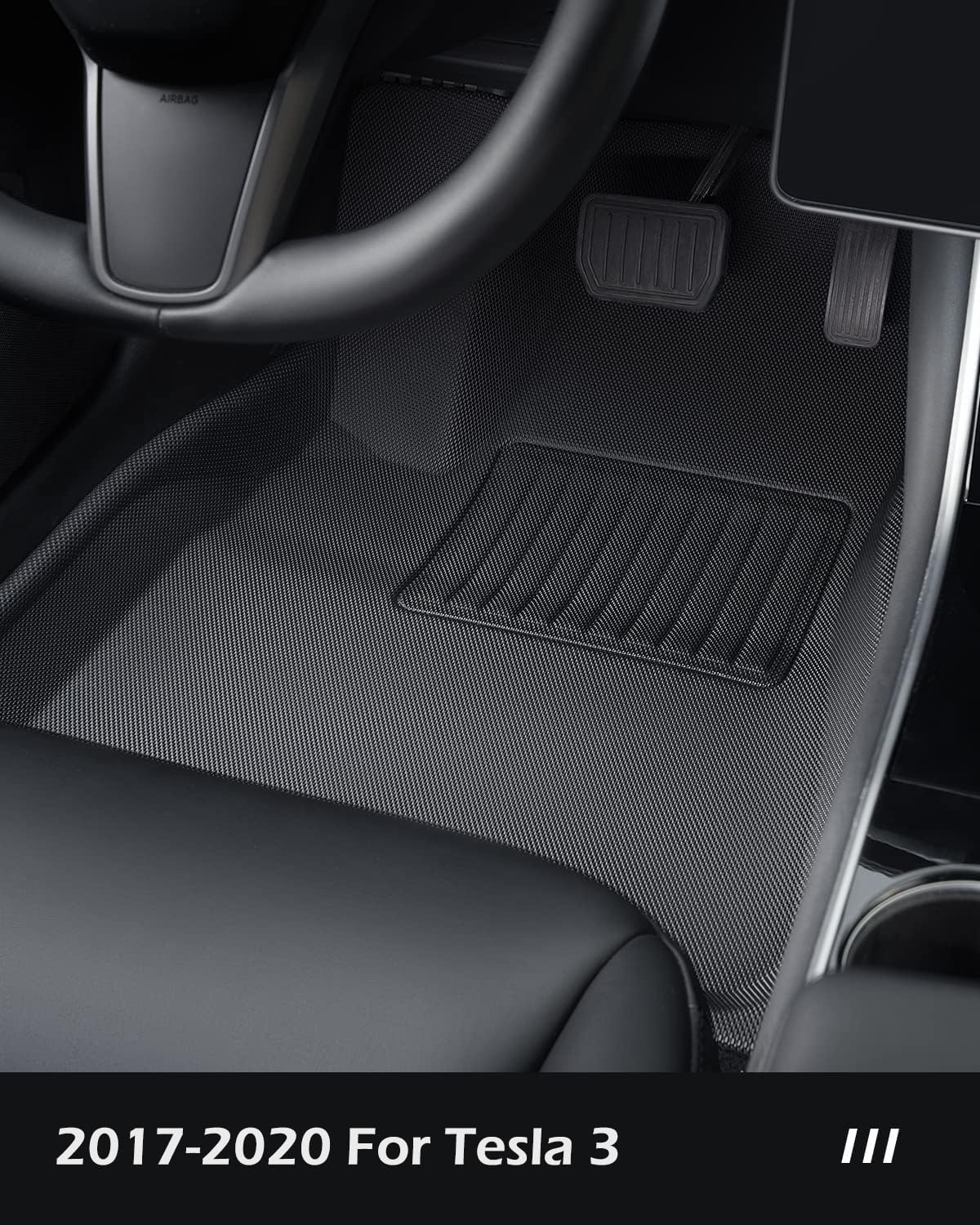 TAPTES for Tesla Model 3 Floor Mats 2020 2019 2018 2017, 6 PCS All Weather Floor Mats Trunk Rear Cargo Liners for Model 3 Accessories 2017-2020 (Before June 2020)