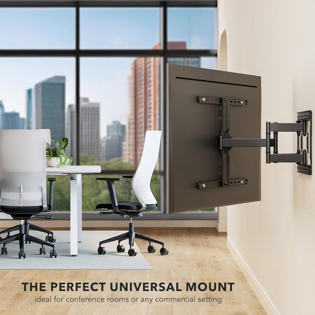 Mount-It! ADA Compliant Ultra Slim Full Motion TV Wall Mount, 1.1' Thin Low Profile Articulating Bracket for 43-90 Inch TVs, Heavy-Duty Swivel, Tilt, and Extend, Max VESA 600x400, 132 lbs Capacity