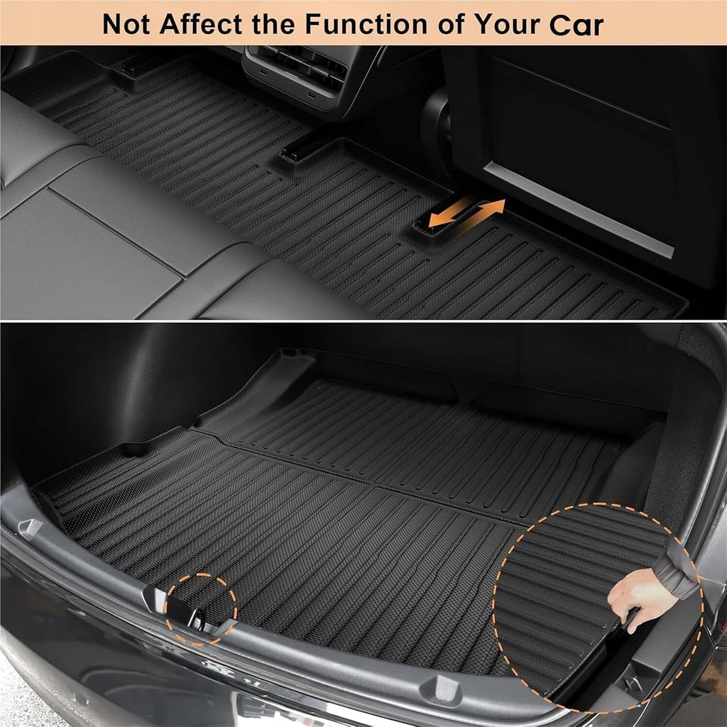 Compatible for Tesla Model 3 2024 Highland Floor Mats Cargo Liner Waterproof Anti-Slip Trunk Mat TPE Pads Model 3 2024 Highland Accessories(11PCS Full Set,Left Hand Drive)