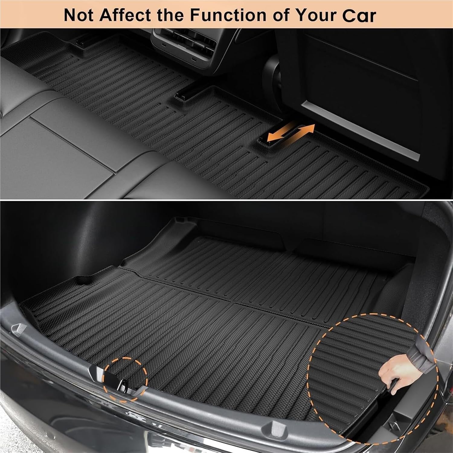 Compatible for Tesla Model 3 2024 Highland Floor Mats Cargo Liner Waterproof Anti-Slip Trunk Mat TPE Pads Model 3 2024 Highland Accessories(11PCS Full Set,Left Hand Drive)