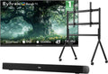 SYLVOX 65 inch Outdoor TV with Stand & Soundbar, Ultra-Narrow Bezel, 4K Smart TV, 1000 nits, IP56 Waterproof, Dual Speakers, All-Weather Metal Chassis for Patio, Deck, Backyard (Frameless Series)