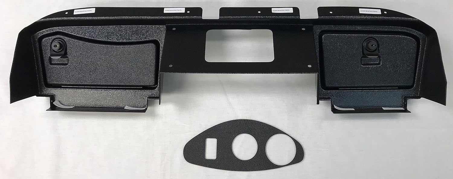 Golf Cart Dash in Black to Fit E-Z-Go Rxv 2016-2019 2nd Generation (Will Not Fit 1st Generation Rxv Cart) (Will Not Fit Any Txt Models) Includes 3 Hole Gauge Trim Plate.