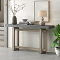 Merax 60'' Long Modern Console Table, Wood Minimalism Industrial Style Sofa Table Entryway Table Side Table Display Table for Entry Way, Hallway, Couch, Living Room, Kitchen, Foyer (Gray), Grey
