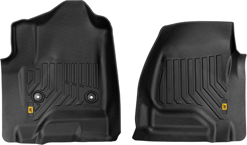 CAT® JustFit™ 3D Custom Fit Front Floor Mats for Chevy Silverado 1500 Regular Cab 2014-2018, Heavy Duty Rubber Floor Liners Laser Measured, Silverado Accessories