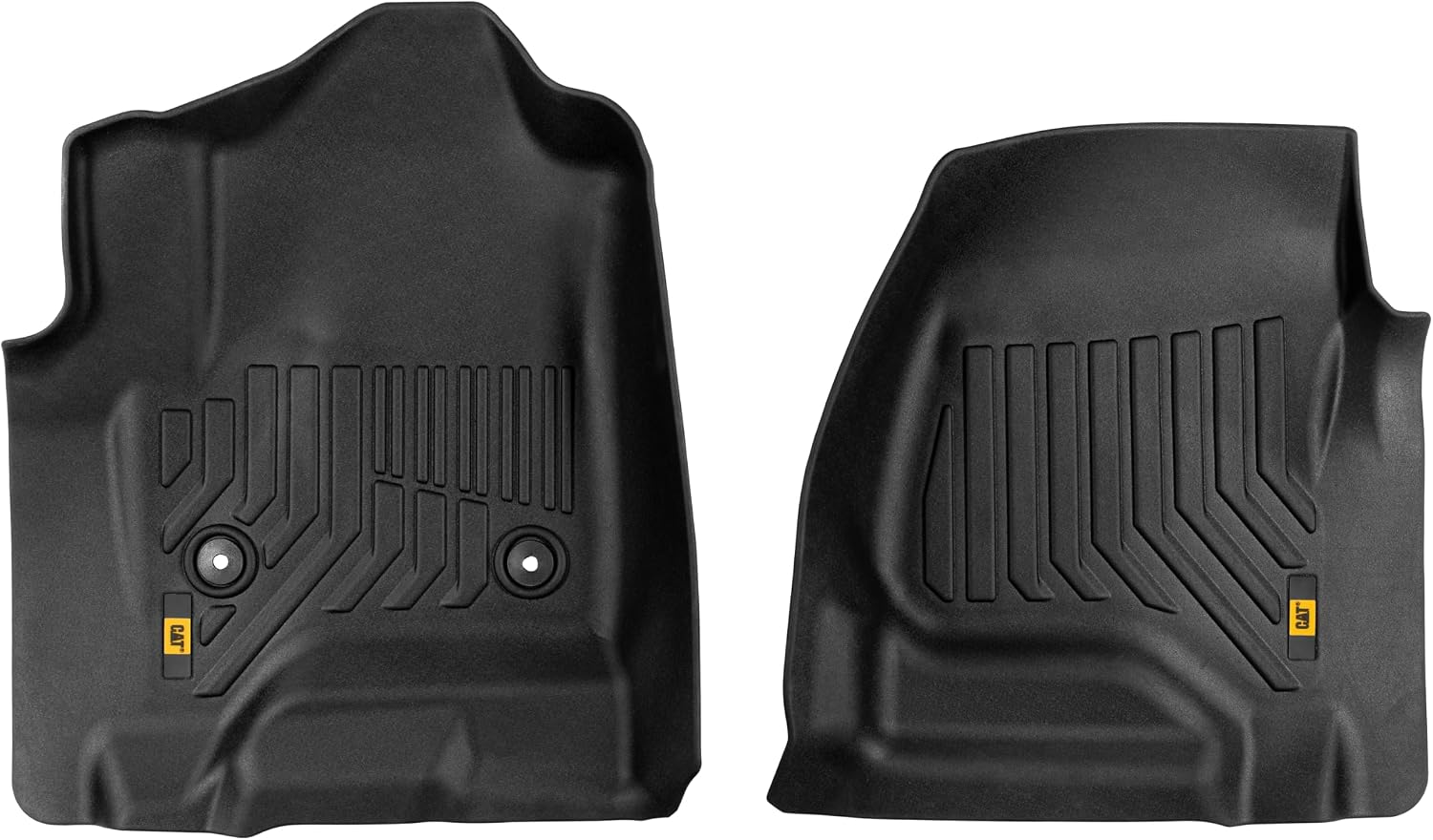CAT® JustFit™ 3D Custom Fit Front Floor Mats for Chevy Silverado 1500 Regular Cab 2014-2018, Heavy Duty Rubber Floor Liners Laser Measured, Silverado Accessories
