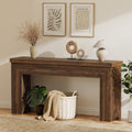 Huuger 63 Inch Entryway Table, Retangular Console Table, Farmhouse Sofa Table Behind the Couch, Long for Entrance, Hallway, Foyer, Living Room, Rustic Brown