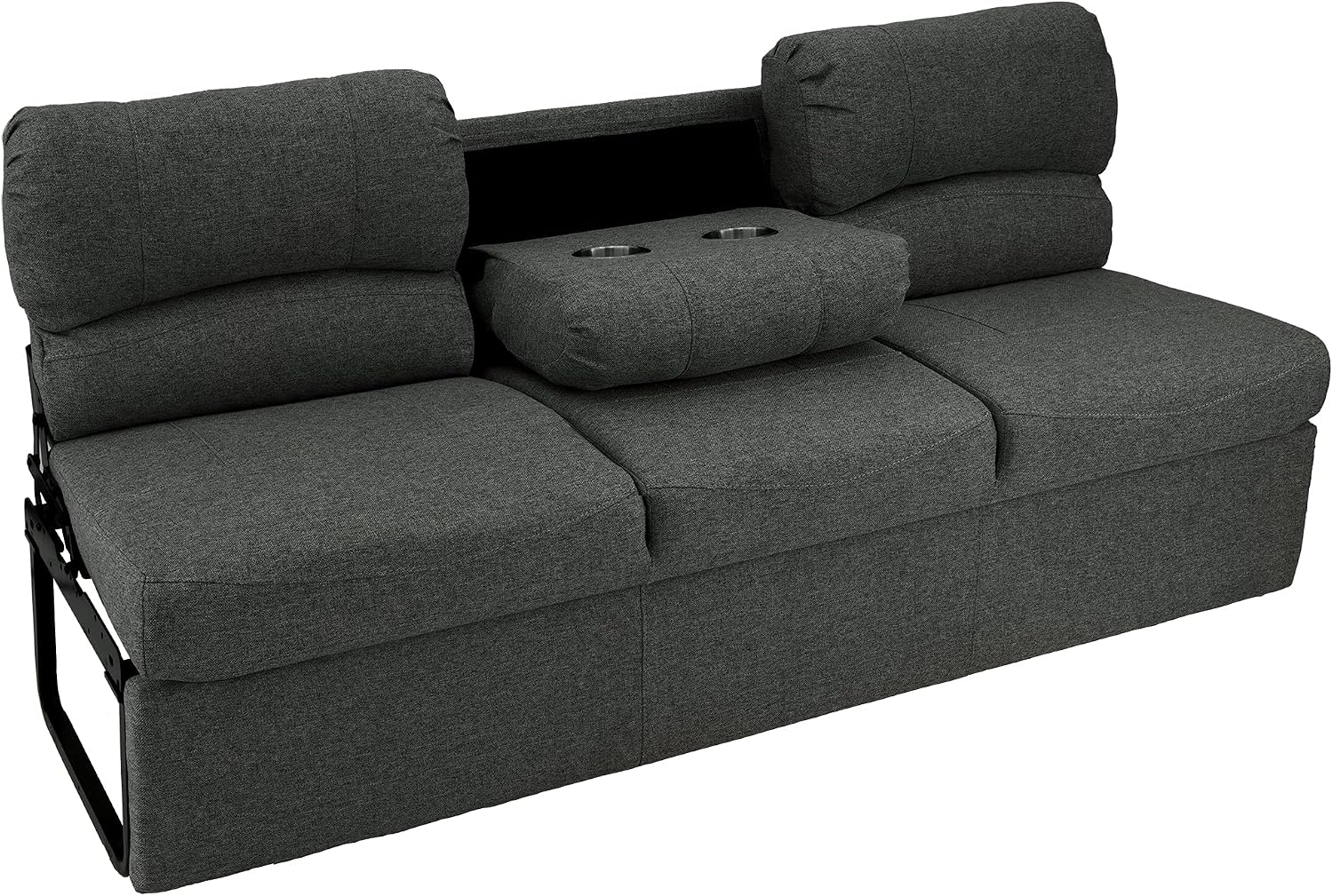 RecPro 68' RV Jackknife Sleeper Sofa with Drop-Down Console | Cloth Fabric | 2 Colors to Choose from | Furniture for RV and Camper (Fossil Cloth)