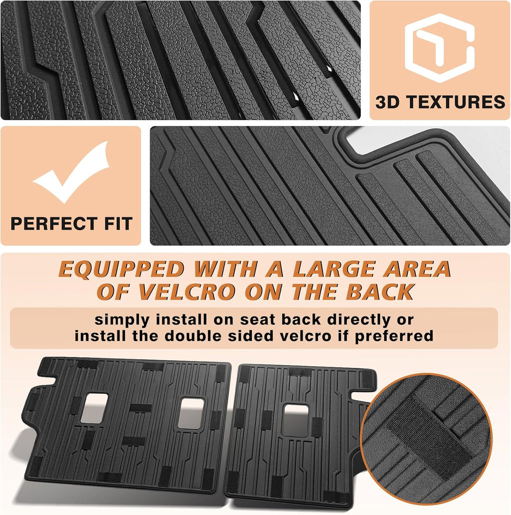 TripleAliners Floor Mats & Trunk Mat & Backrest Mats All Weather Liners Compatible with 2025 2026 Chevrolet Equinox Accessories TPE Custom Fit Floor Liners Rear Trunk Cargo Mat Seat Back Cover(No EV)
