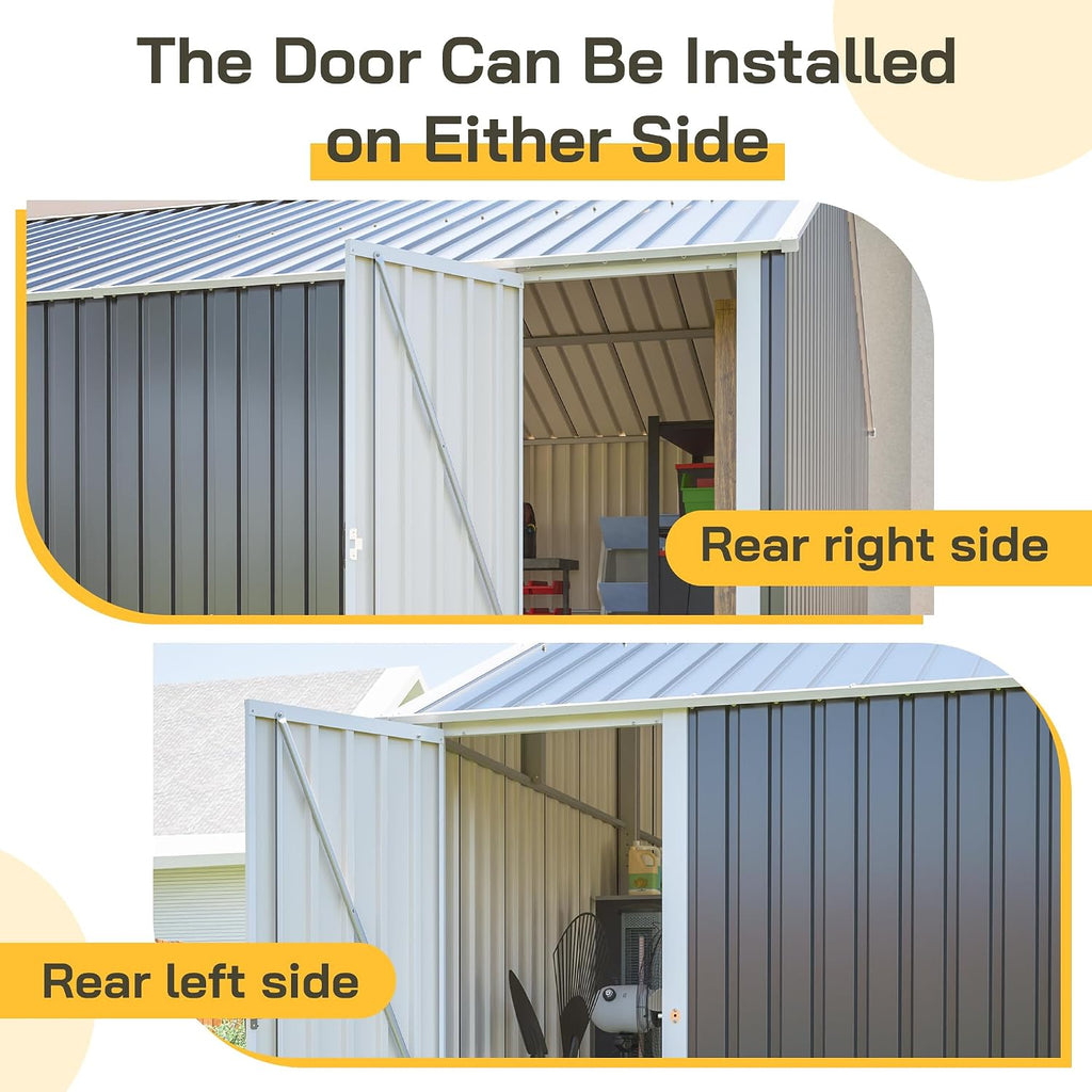 YOPTO 12x20 FT Outdoor Storage Shed,Metal Shed W/ 2 Windows & Lockable Reversible Door,Garden Tool House W/Updated Frame Structure & Sloped Roof,All Weather Waterproof for Backyard,Patio,Lawn,Grey