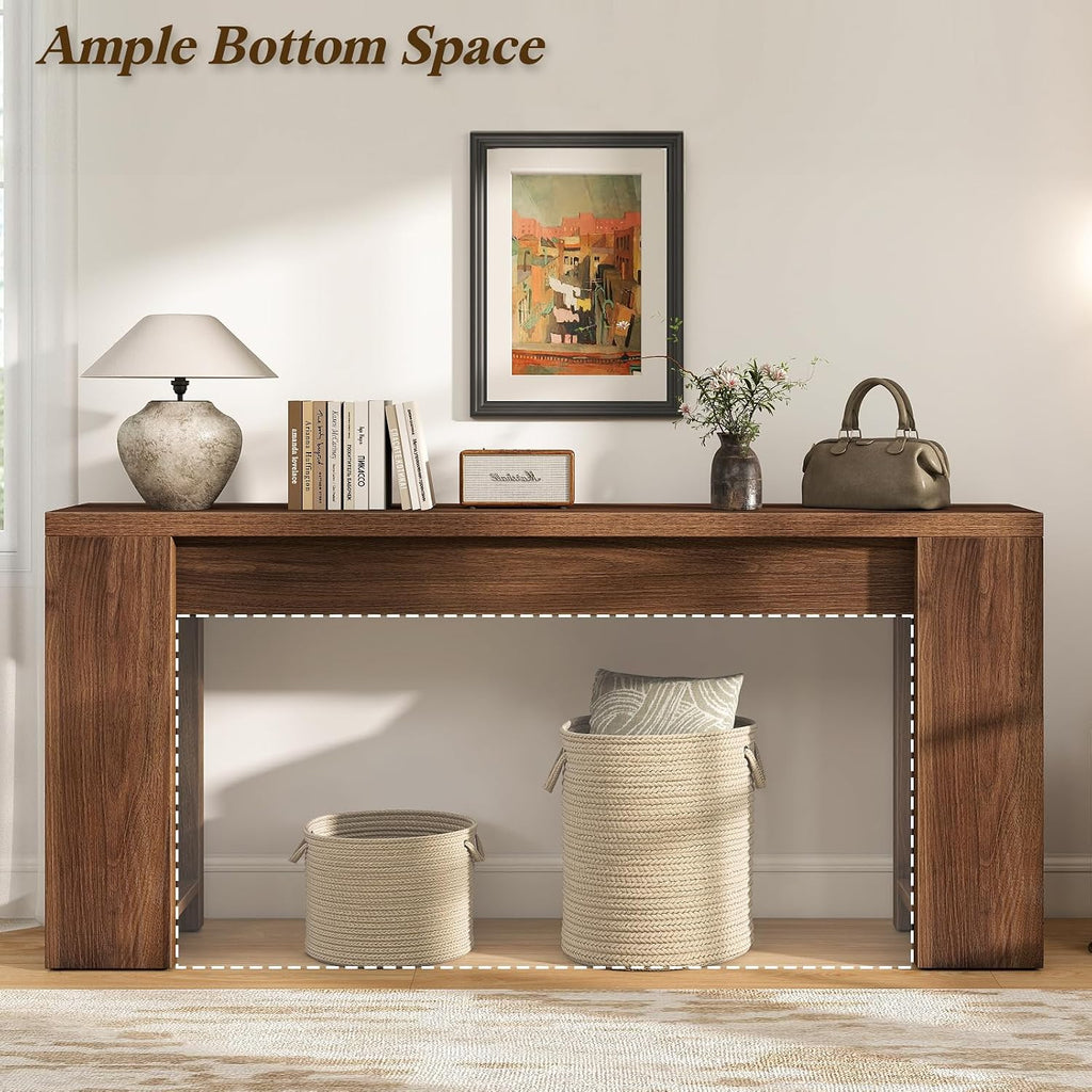 71' Extra Long Console Table, Wood Farmhouse Entryway Table, Plank and Beam Console Tables for Living Room, Entry, Entrance, Behind Couch, Hallway, Foyer, Narrow Sofa Tables for Front Doo