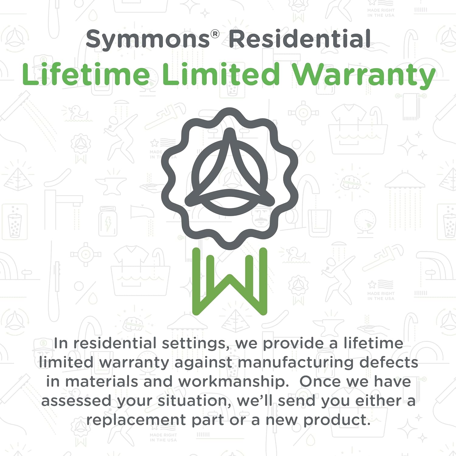 Symmons Identity HydroMersion Single Handle Tub and Shower Faucet Trim Kit - 2.0 GPM