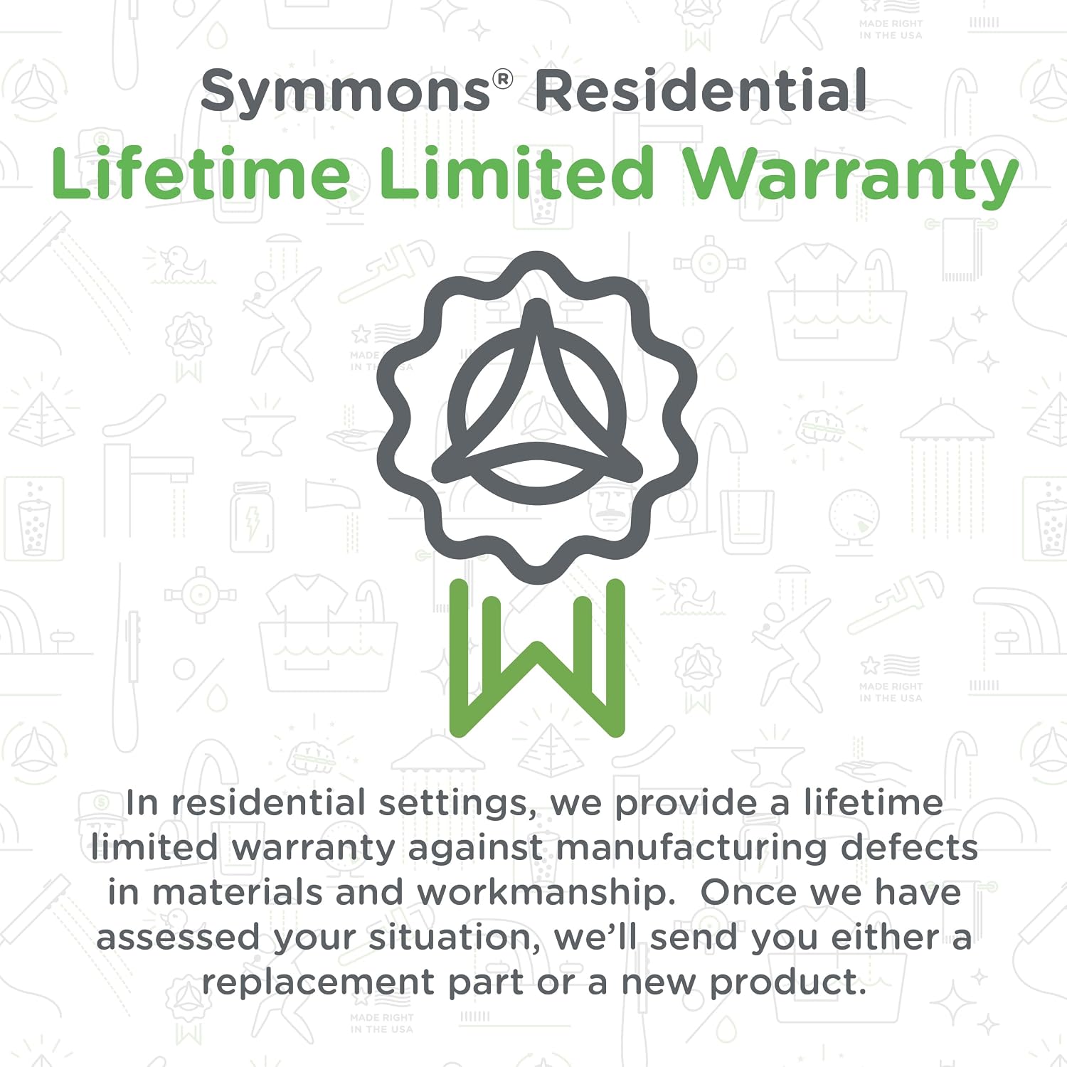 Symmons Identity HydroMersion Single Handle Tub and Shower Faucet Trim Kit - 2.0 GPM