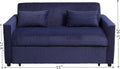 Ball & Cast 55' 3 in 1 Loveseat Futon Sofa-Bed,Convertible Pull Out Couch,Corduroy Upholstered Sleeper Sofa Bed with Adjustable Backrest,Side Pocket and 2 Pillows,Chaise Lounge for Living Room,Blue