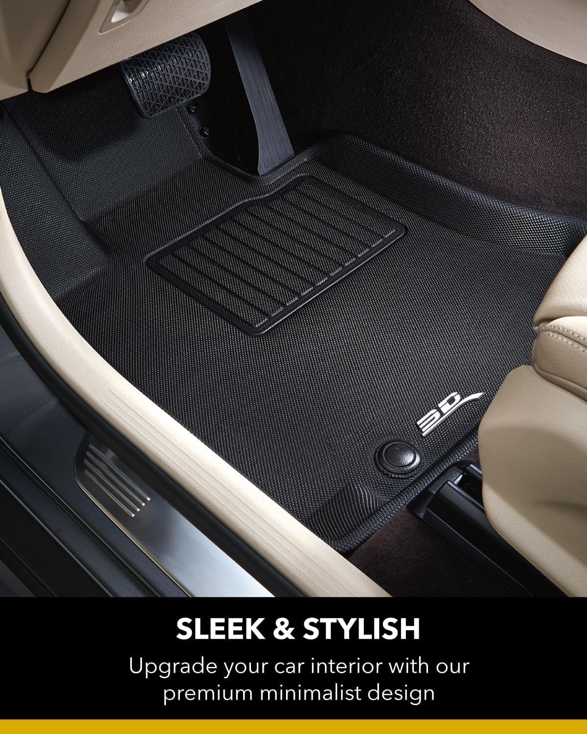 3D MAXpider Custom Fit Kagu Floor Mat (Black) Compatible with Tesla Model Y Juniper 2026 - Full Set