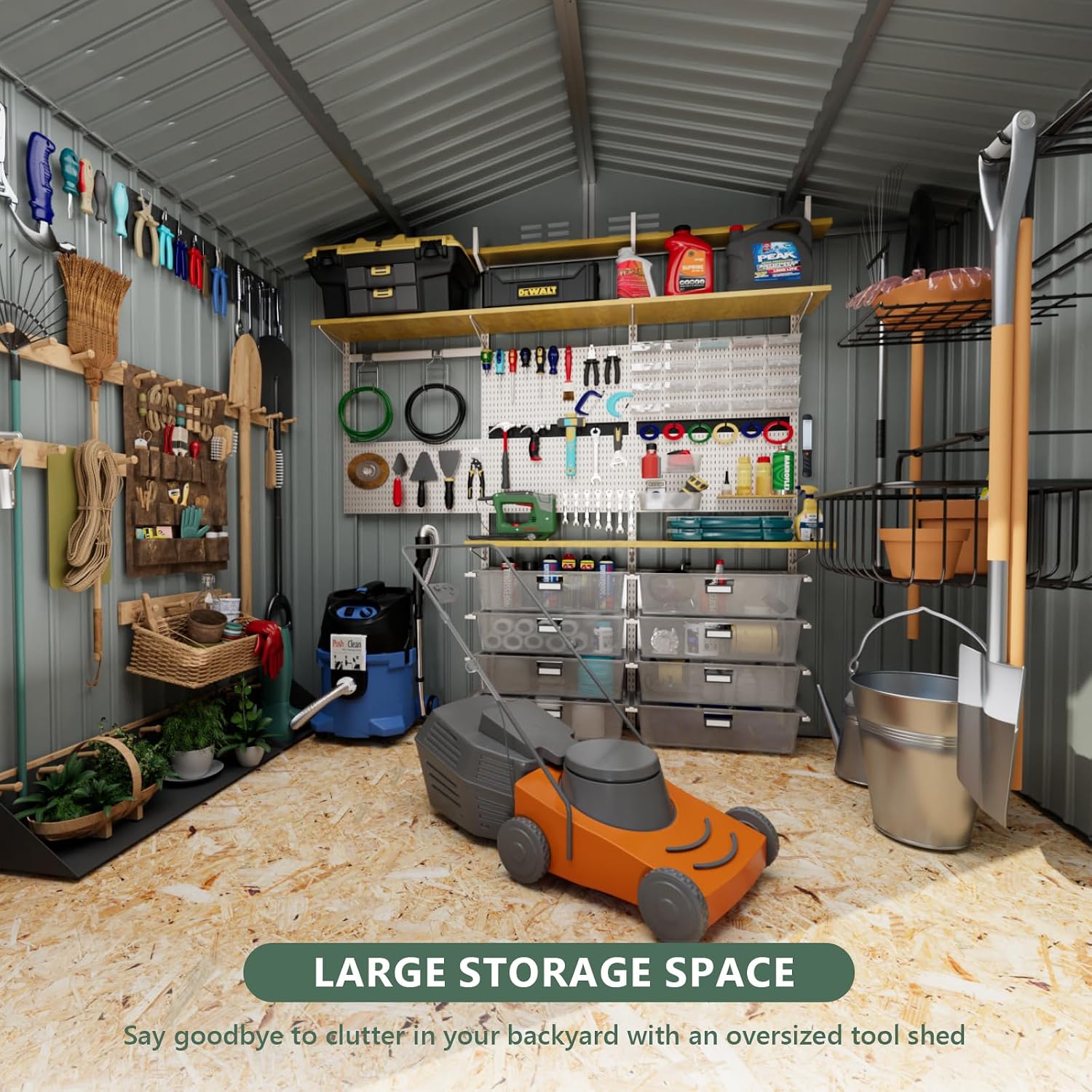 Metal Storage Shed,10x8 Outdoor Storage Building,Large Backyard Sheds with Lockable Doors,Waterproof Outside Storage Sheds，White