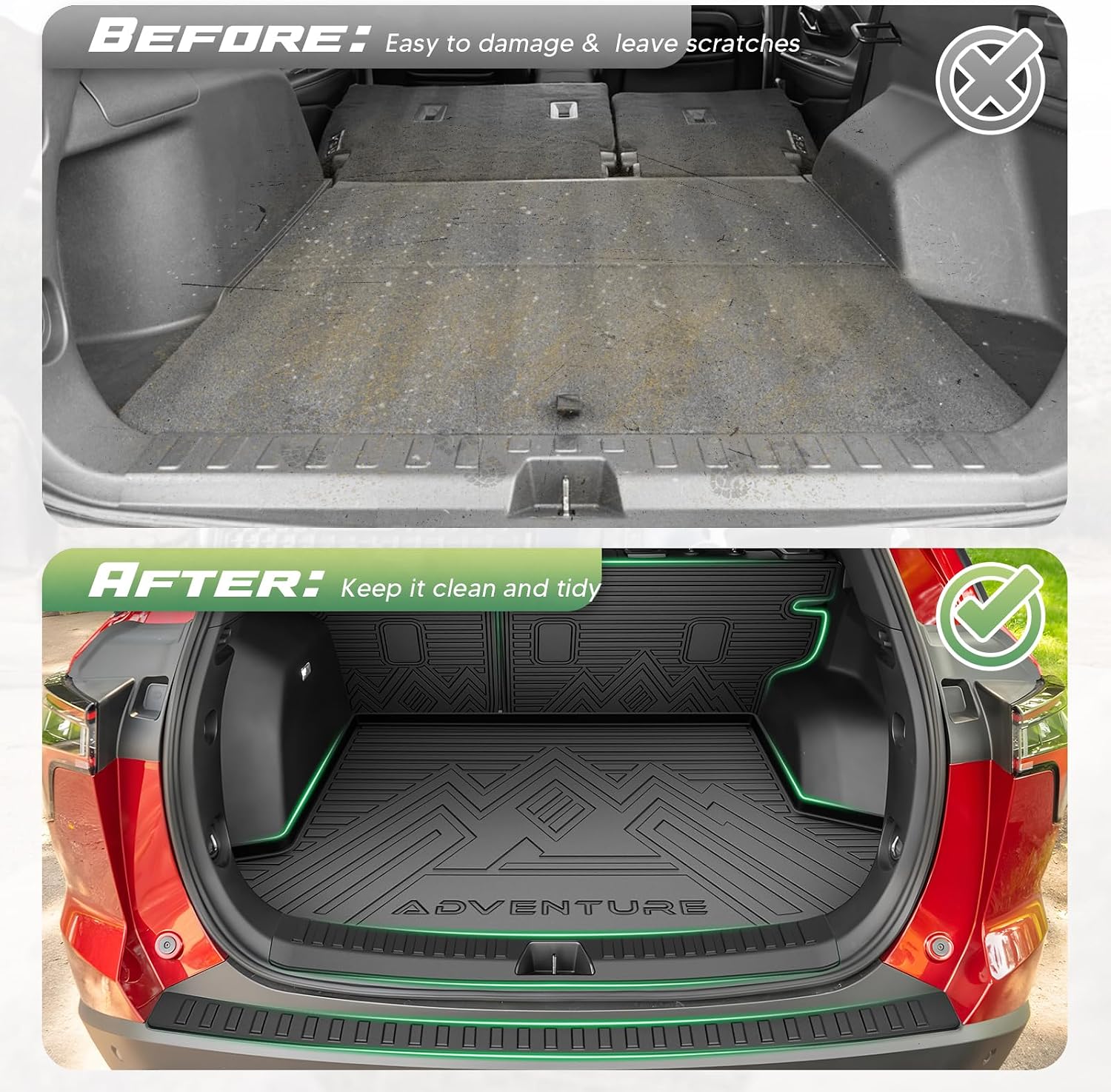 Floor Mats for 2025 2026 Chevrolet Equinox Gas (Not for EV) & GMC Terrain, All Weather Floor Mat & Cargo Liner & Door Sill Guards for Chevy Equinox Accessories, Heavy Duty Car Mats, Car Accessories