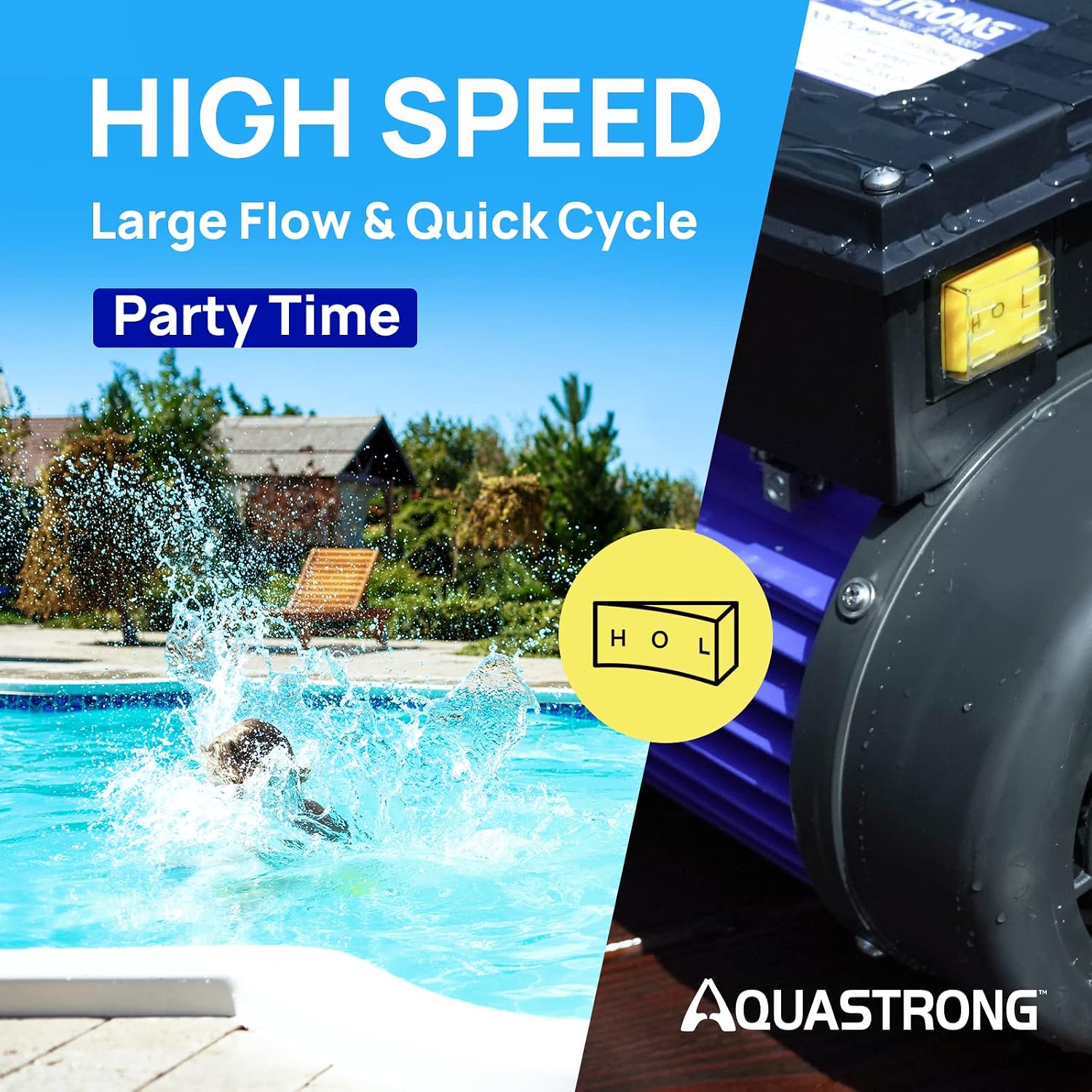 Aquastrong In/Above Ground Pool Pump High Flow Self Primming Swimming Pool Pump,Black