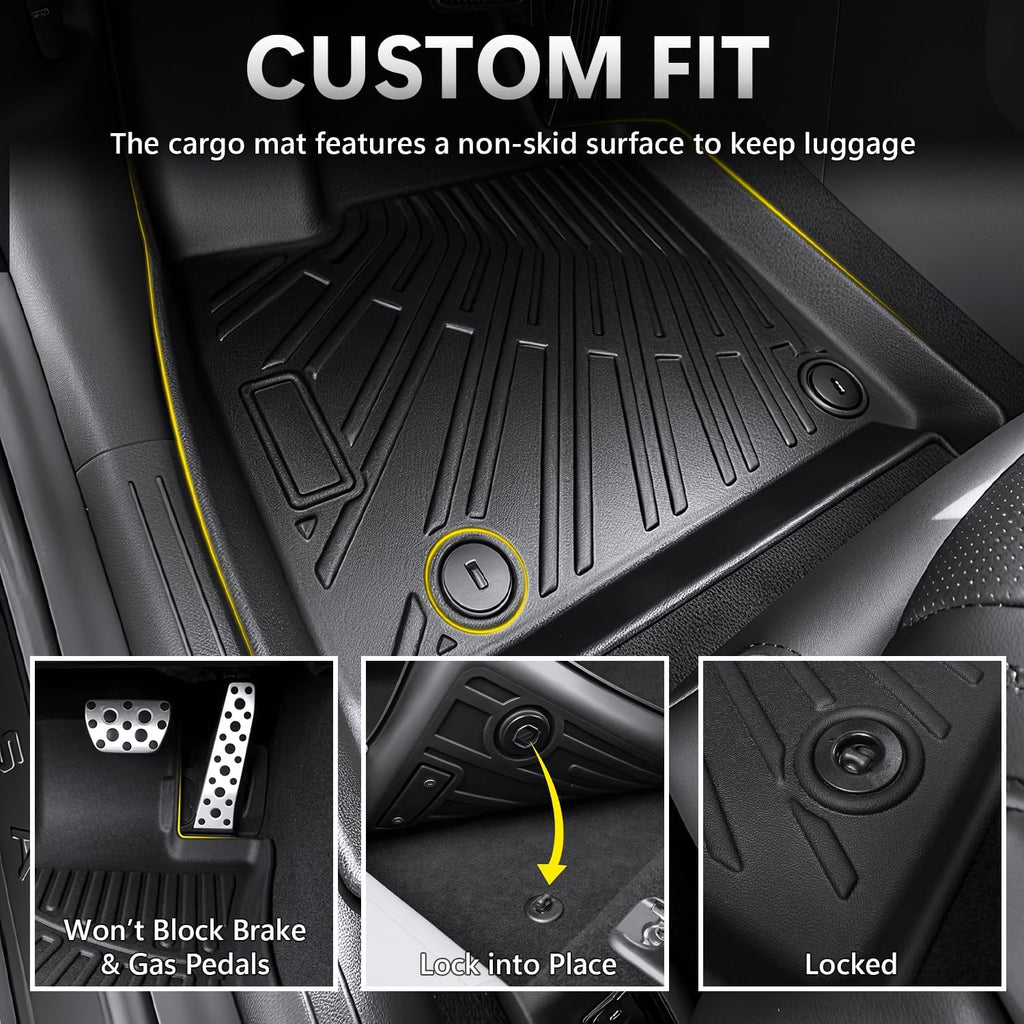 Floor Mats Compatible with Kia K4 Hatchback 2026(Not for Sedan),All Weather Protection Duarble TPE Cargo Liner with Door Sill Guards Accessories Compatible with Kia K4 Hatchback 2026