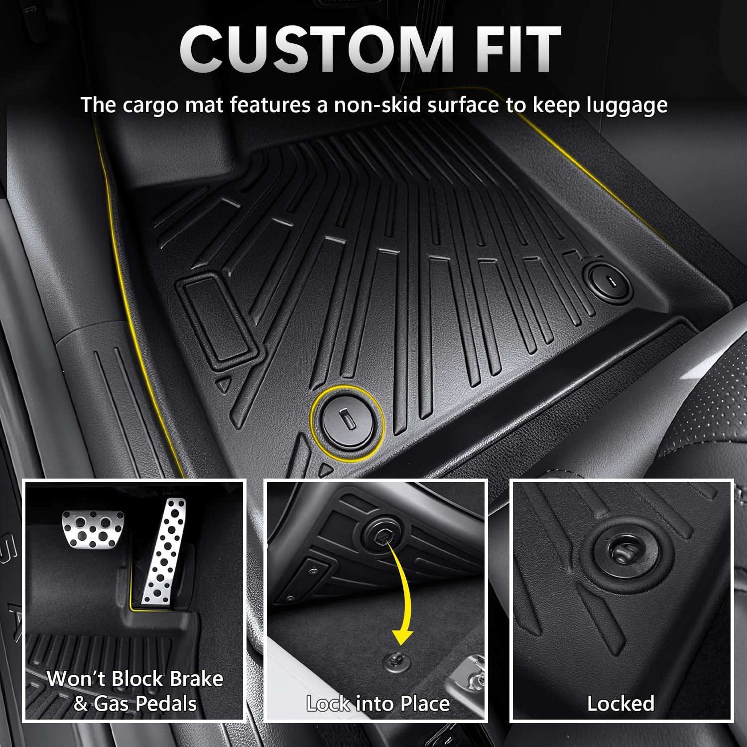 Floor Mats Compatible with Kia K4 Hatchback 2026(Not for Sedan),All Weather Protection Duarble TPE Cargo Liner with Door Sill Guards Accessories Compatible with Kia K4 Hatchback 2026