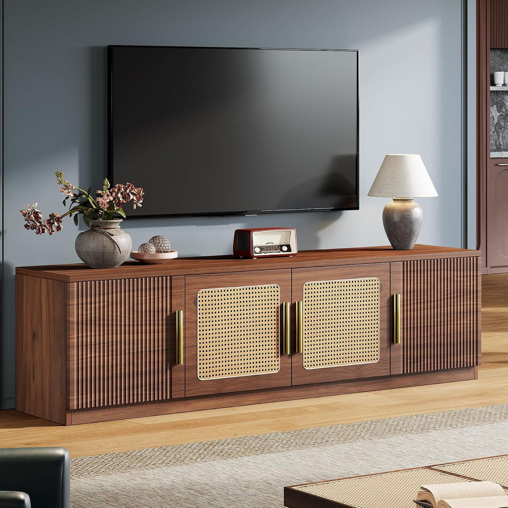 Tribesigns 70.9' TV Stand for Living Room, Mid Century Modern Entertainment Center with 6-Tier Storage Shelf, Wood Long Media Console Television Stands Cabinet for TVs Up to 80 Inches