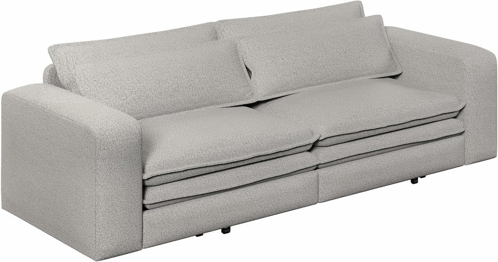 Eafurn 3 in 1 Convertible Pull Out Sleeper Sofa Couch Bed King Size,93' Oversized Recliner Loveseat Chaise Lounge Sofabed Daybed with Thickness Cushions for Living Room Office