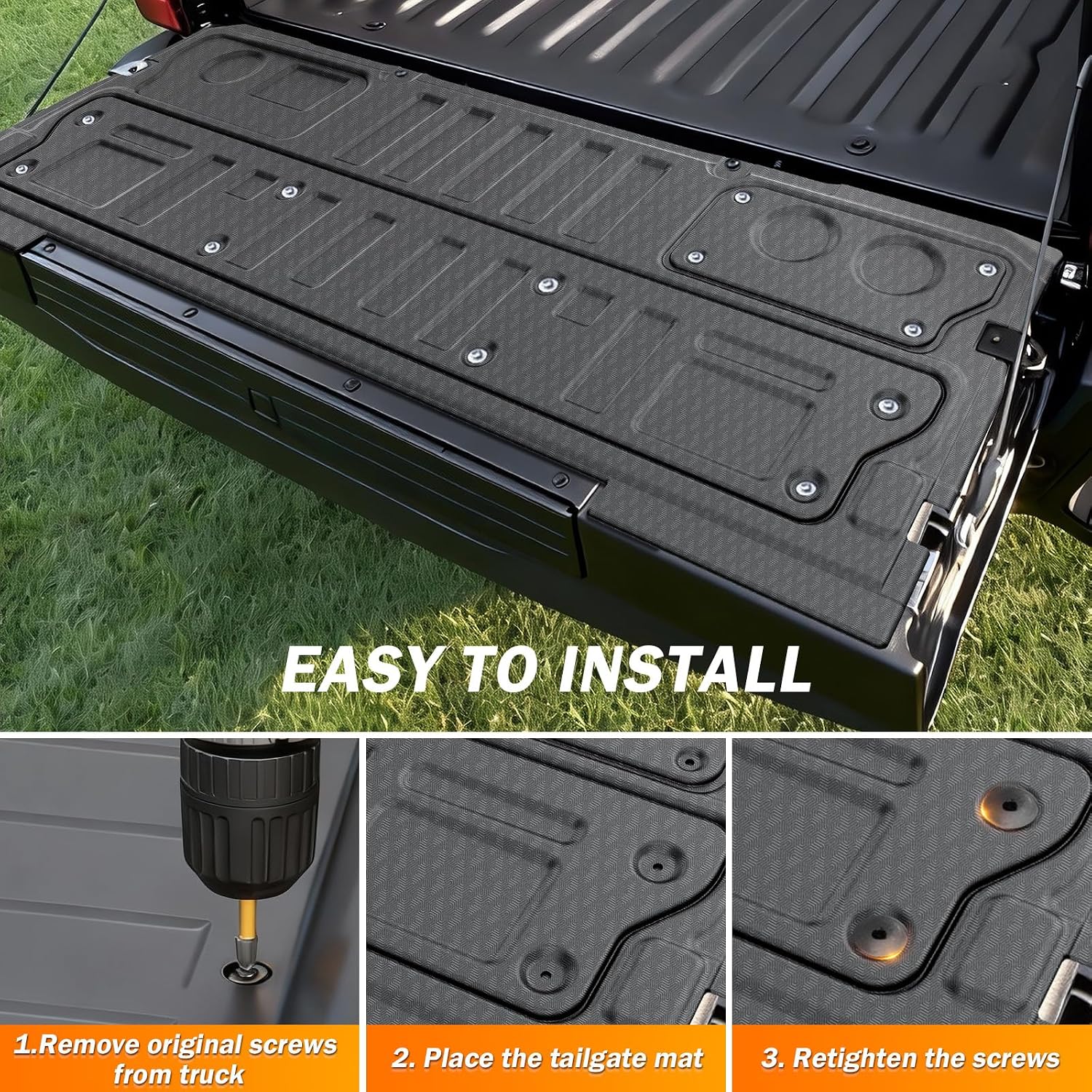 KUST Floor Mats Truck Bed Liner for 2022-2025 2026 Ford Maverick Accessories (Gas Only), 4.5FT Bed Mat & All Weather Floor Liners & Tailgate Mat, Full Set Truck Mats TPE Rubber, Raised Edge