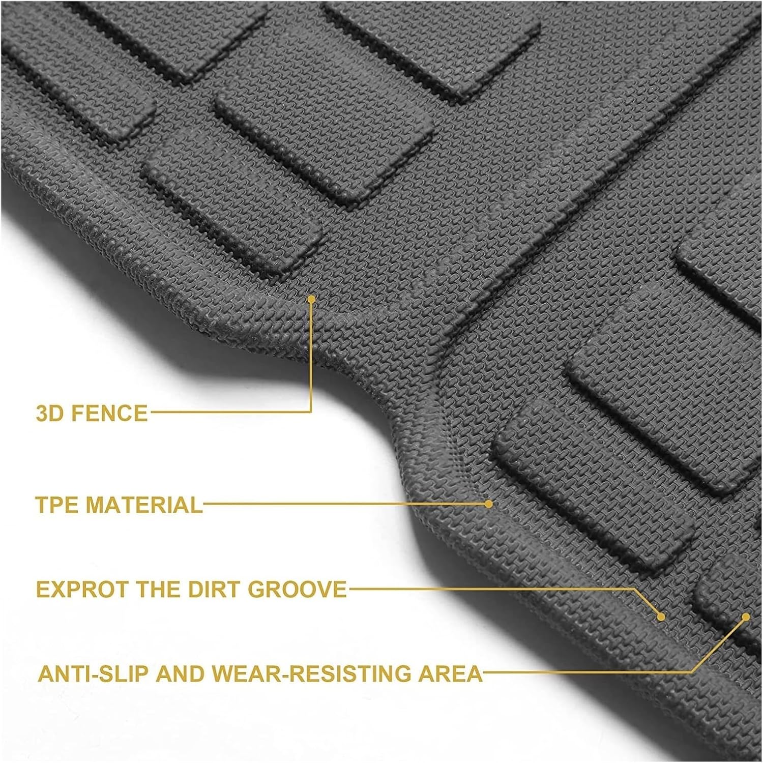 Anti Slip Front Trunk Rear Trunk Storage Mat All Weather Cargo Liner Floor Mats 3pcs TPE Mats Compatible with Tesla Model 3