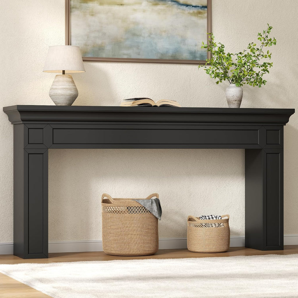Loomie 63' Long Console Tables for Entryway, Modern Rectangular Sofa Table Behind the Couch, Narrow Long Entry Accent Table for Living Room, Entrance, Hallway, Foyer (Black)