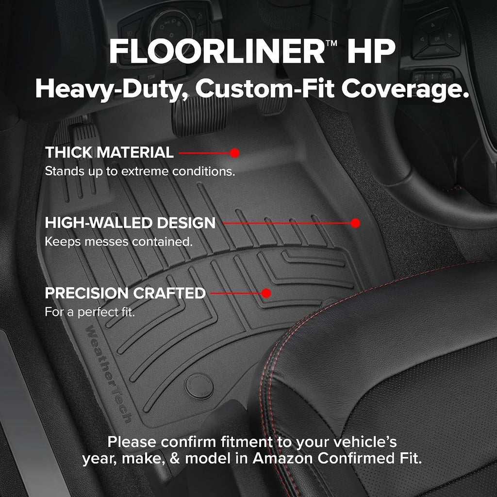 WeatherTech FloorLiner HP Custom Fit Floor Mats for Chevrolet Equinox, Terrain 1st Row (4418851IM), Black