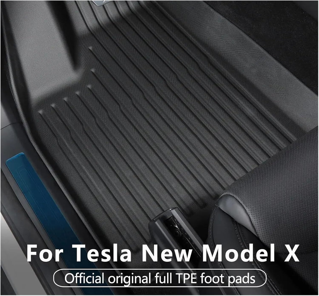 Floor Mats Compatible with Tesla Model X 2023 2024 TPE 3D Car Floor Mats Cargo Liner Trunk Pad Waterproof Protective Left Rudder(5 seat Backrest Mat)