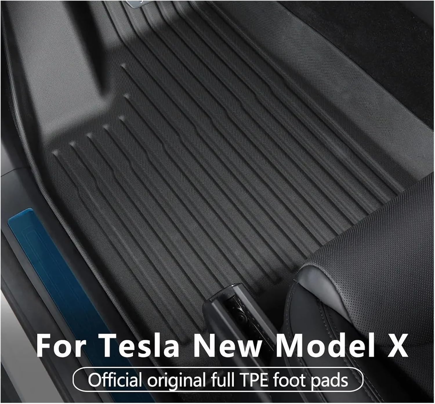Floor Mats Compatible with Tesla Model X 2023 2024 TPE 3D Car Floor Mats Cargo Liner Trunk Pad Waterproof Protective Left Rudder(67 seat Backrest Mat)