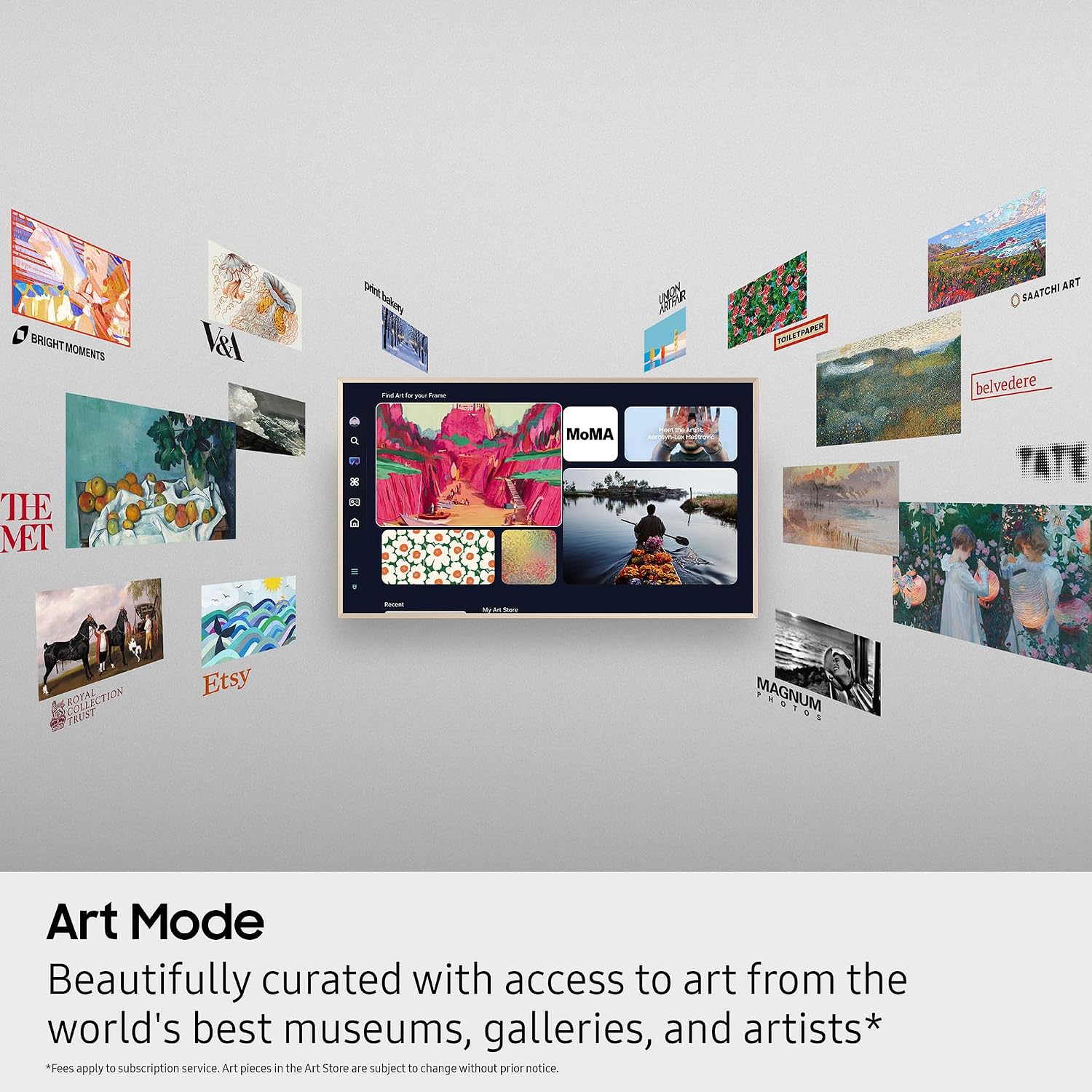 Samsung QN50LS03FAFXZA 50 Inch The Frame QLED 4K Art Mode Vision AI Smart TV with a VG-SCFA50BWB Customizable Bezel - Modern Brown (2025)