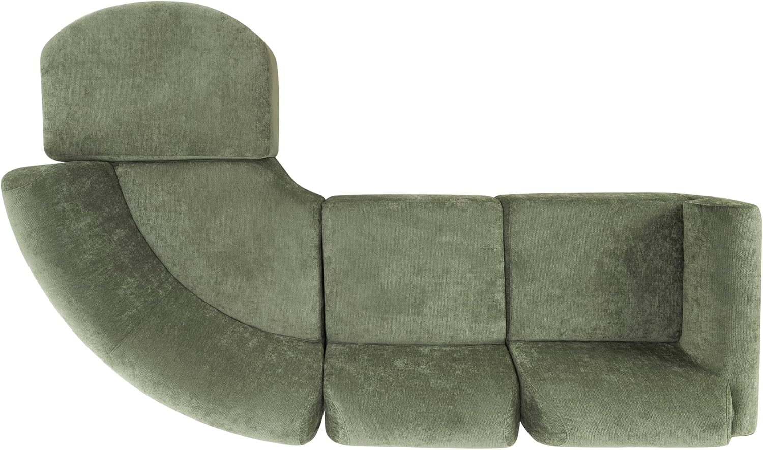 Christopher Knight Home Midel 111' Modular L-Shape Sofa Couch with Chaise Lounge, Modern Boneless Sofa for Living Room, Fabric Upholstered Cloud Couch with Deep Seat, Olive Green