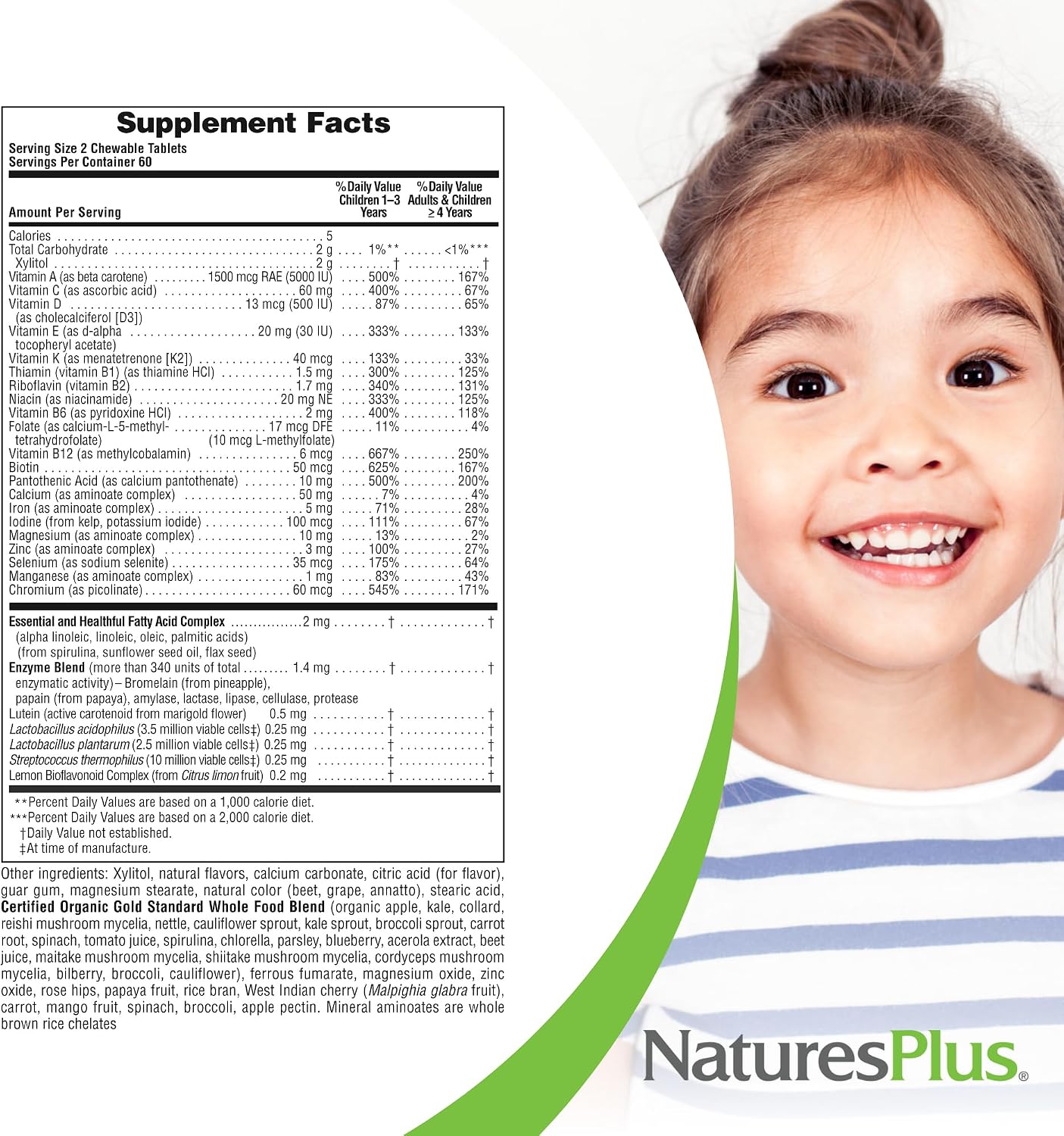 NaturesPlus Animal Parade Gold Children's Multivitamin - Assorted Cherry, Orange & Grape Flavors - 120 Animal-Shaped Chewable Tablets, Pack of 4 - Vegan, Gluten Free - 240 Total Servings