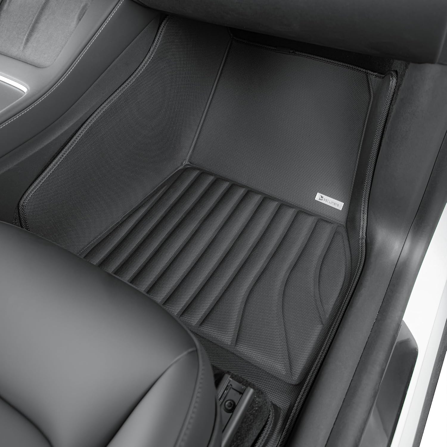3PCS Extreme Coverage Floor Mats for Tesla Model Y (2021-2025) – Full 360° Cabin Protection, GapZero Fit with TrackGuard Rail Protection (Does NOT fit 7-Seat & Juniper)