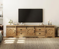WAMPAT 3-in-1 Modern Farmhouse TV Stand for TVs up to 110',Large Wood Entertainment Center with 4 Drawers and Storage Cabinet for Living Room,Wood Grain Engraving Purposeful Distressing,Vintage Oak