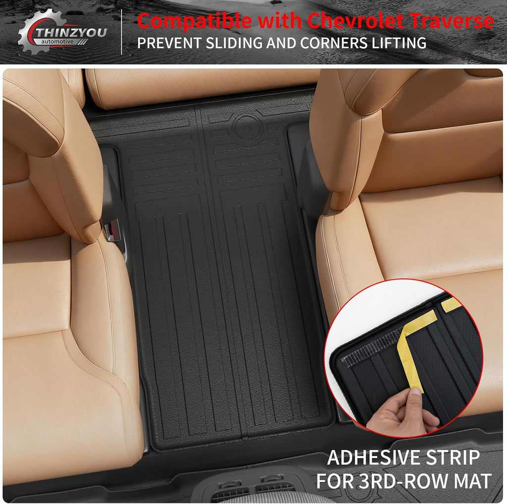 7 Seats Floor Mats Compatible with 2024 2025 2026 Chevrolet Traverse (NO Limited) Cargo Liner Cargo Mat Sub Trunk Mat Back Seat Cover Chevy Traverse Accessories (Floor Mats Full Set 10 PCS)