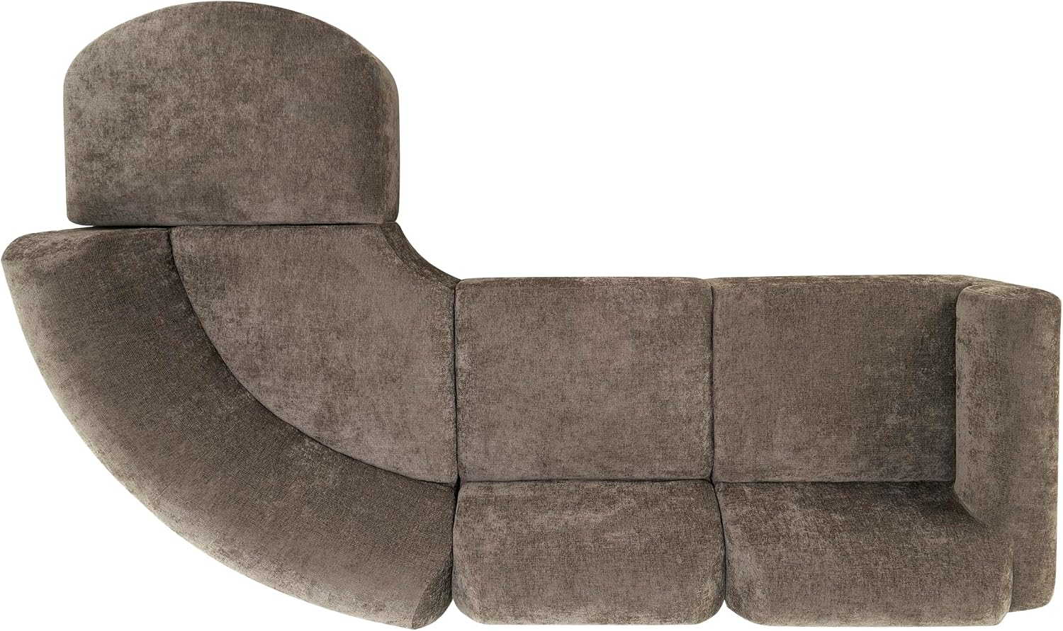 Christopher Knight Home Midel 111' Modular L-Shape Sofa Couch with Chaise Lounge, Modern Boneless Sofa for Living Room, Fabric Upholstered Cloud Couch with Deep Seat, Dark Brown