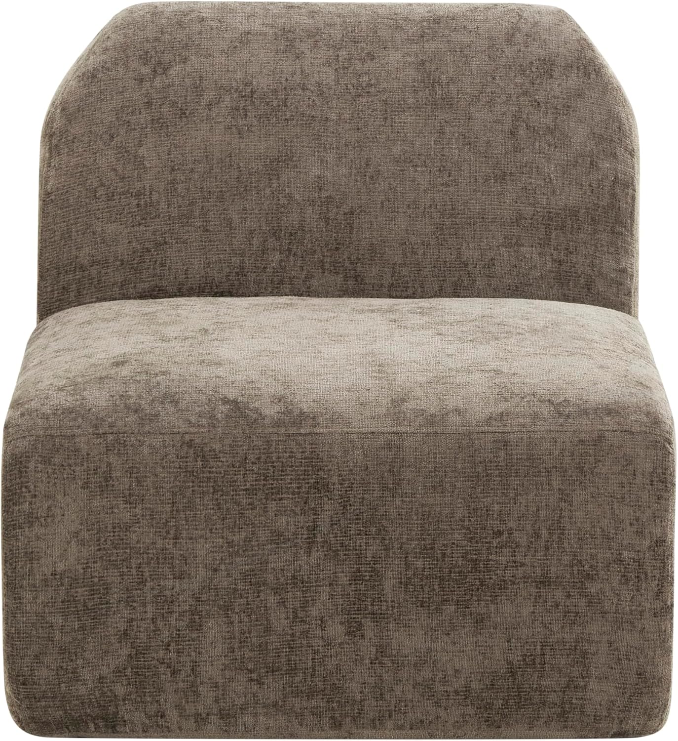 Christopher Knight Home Midel 111' Modular L-Shape Sofa Couch with Chaise Lounge, Modern Boneless Sofa for Living Room, Fabric Upholstered Cloud Couch with Deep Seat, Dark Brown
