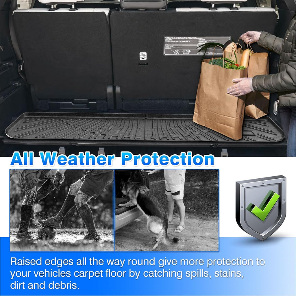 Sequoia Floor Mats - Car Mats for Toyota Sequoia 2023-2026, All Weather Floor Mats and Cargo Liner for Sequoia Accessories, Heavy Duty Rubber Mats, Car Accessories