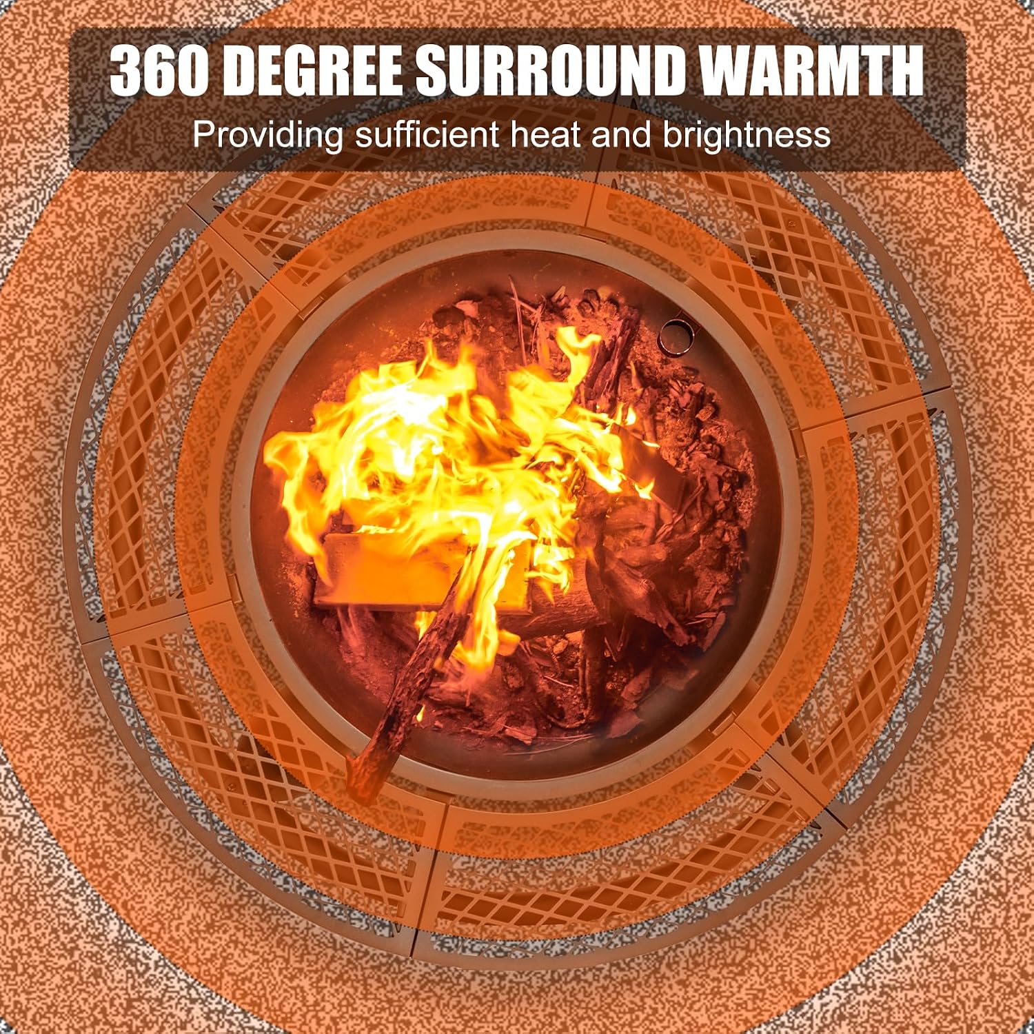 Verdeluxe 47 Inch Outdoor Fire Pit with 2 Grills, Extra Large BBQ Firepits for Outside, Metal Round Fire pits with Lid&Fire Poker,3 in 1 Wood Burning Outdoor Fireplaces for Backyard,Patio,Bonfire