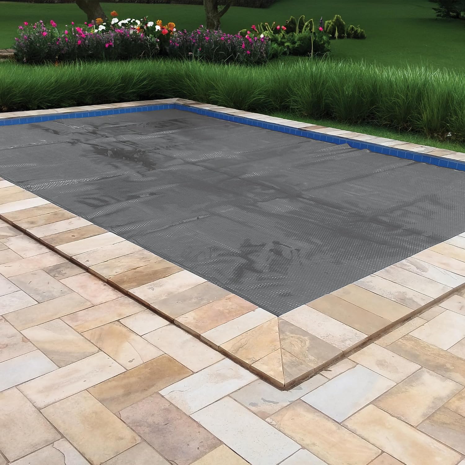 In The Swim 24' x 40' Ultra Silver Rectangle Solar Pool Cover 16 Mil for Solar Heating Above Ground Pools and Inground Pools