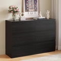 OtterOasis Black Wood Dresser, 6 Drawer Dressers for Clothes Storage for Bedroom, Modern Dresser with Wide Drawers, Wide Wooden Chest Drawers for Living Room|Entryway|TV Stand(47' W x15.4 Dx32.3 H)