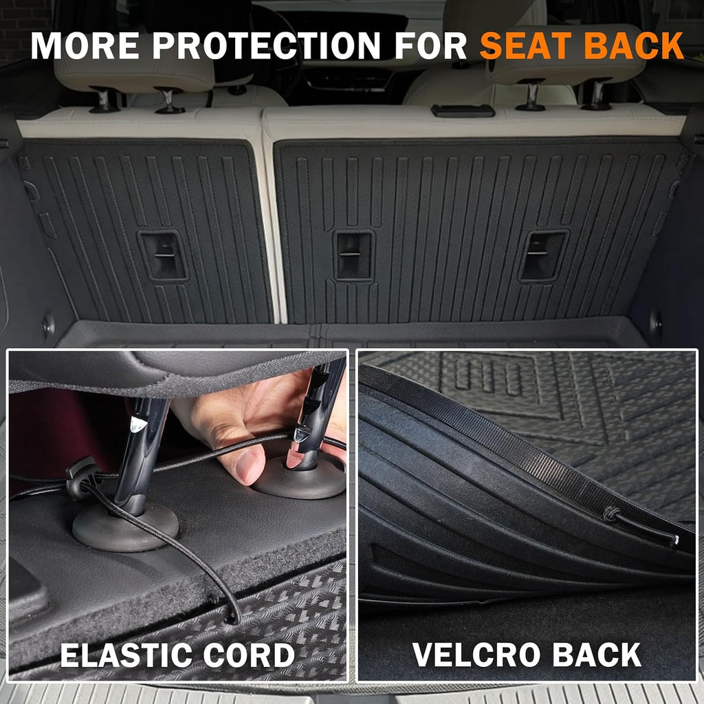 KUST Floor Mats Set for 2020-2026 Buick Encore GX Accessories (AWD Only), All Weather Floor Liners & Rear Trunk Mat & Backrest Mats, TPE Rubber, Raised Edge