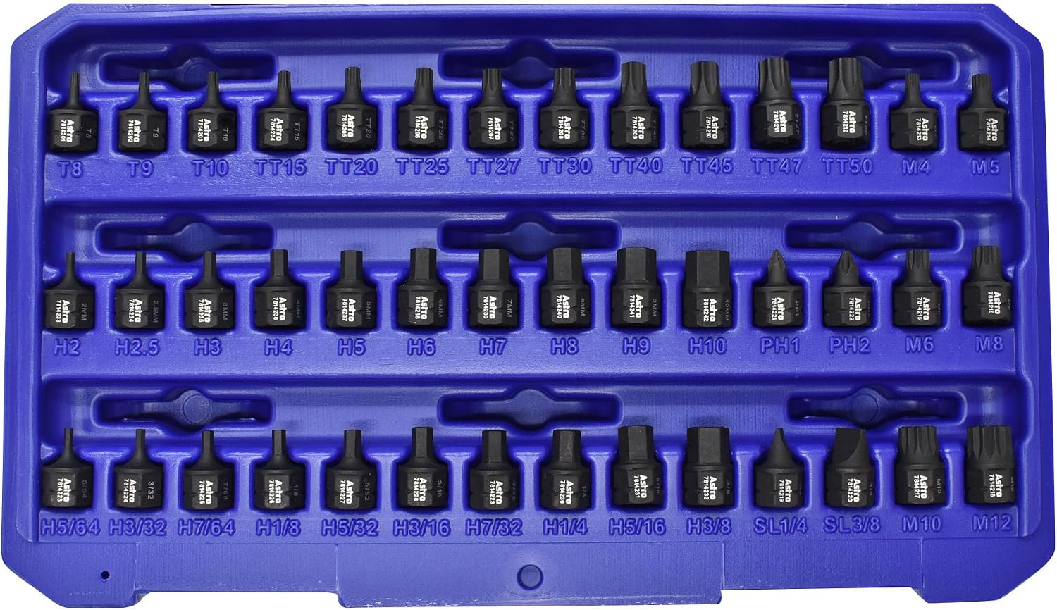 Astro Tools 78142 42pc 1/4' Drive Low Profile Nano Impact Bit Socket Set