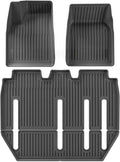 for Tesla Model X 2024 5/6/7 Seat TPE 3D Car Floor Mats Cargo Liner Trunk Pad Waterproof Protective Left Rudder(7seats 3PCS)