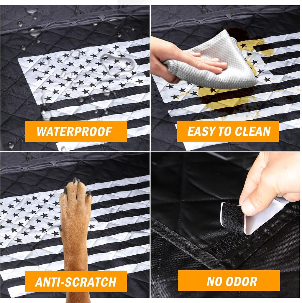 All-Protection Cargo Mat Liner for Hummer EV Accessories Rear Trunk Floor Mat Cargo Liner for Dogs for Hummer EV SUV 2024 2025 2026 Heavy Duty 3D Nonslip Waterproof Protect (SUV/American Flag)