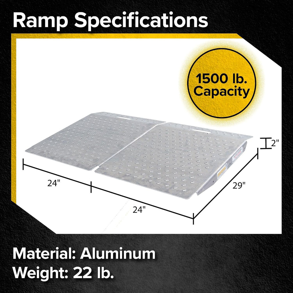 Shed Ramp for Lawnmower ATV Golf Cart, 1,500 lb Capacity, Guardian (Pair)